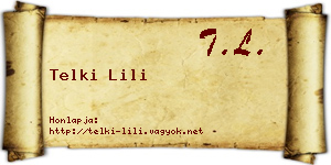 Telki Lili névjegykártya